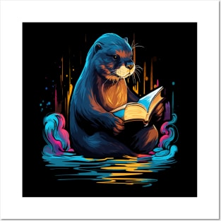 Otter Reads Book Posters and Art